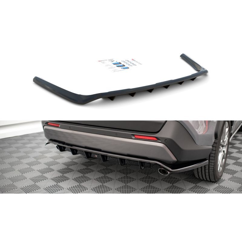 Maxton Central Rear Splitter (with vertical bars) Toyota RAV4 Mk5 Gloss Black, Nouveaux produits maxton-design