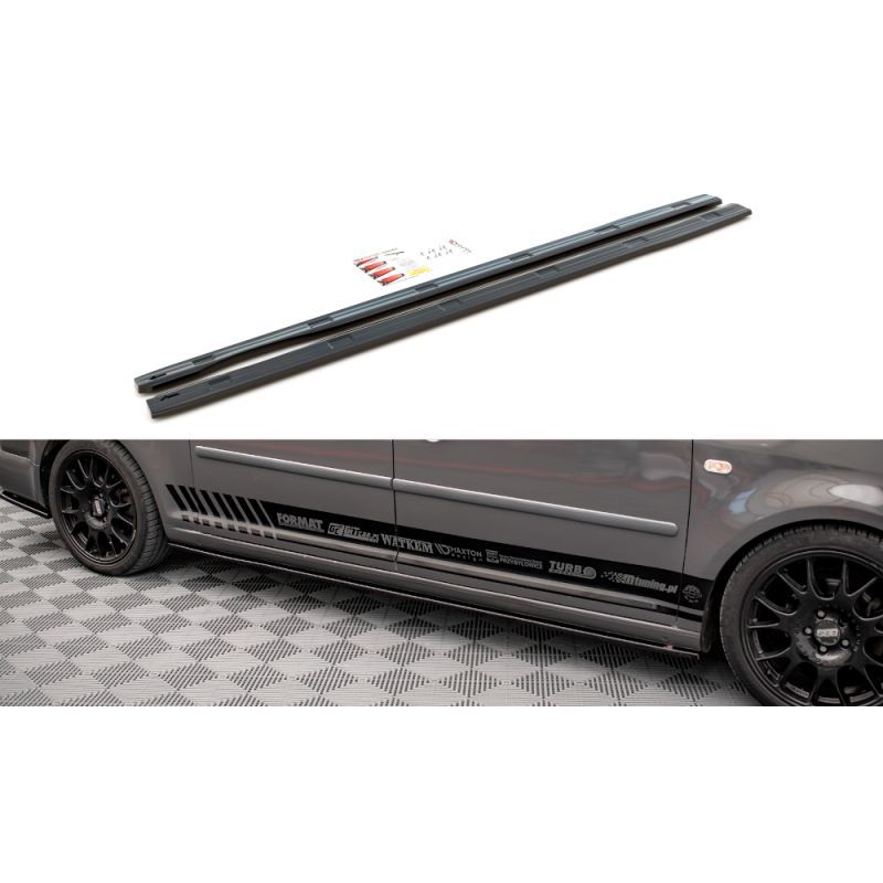 Maxton Side Skirts Diffusers Volkswagen Caddy Long Mk3 Facelift Gloss Black, Nouveaux produits maxton-design