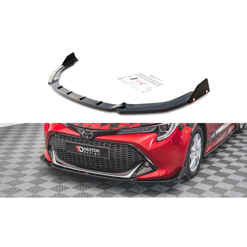 Maxton Front Splitter V.1 + Flaps Toyota Corolla GR Sport Hatchback XII Gloss Black, Nouveaux produits maxton-design