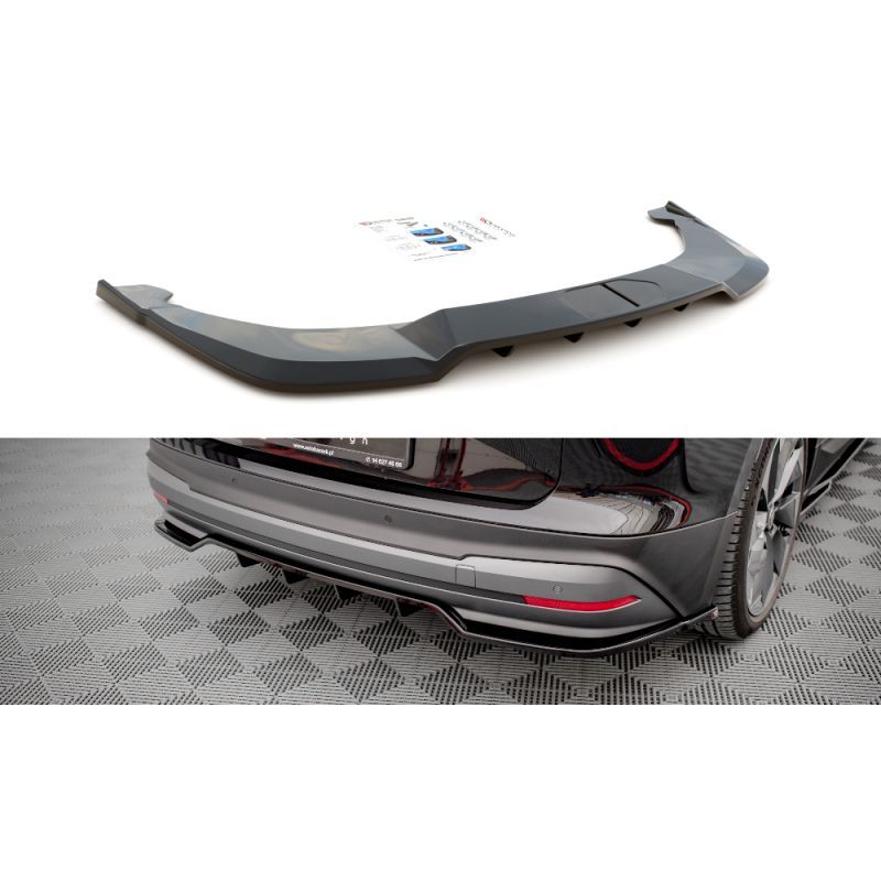 Maxton Central Rear Splitter (with vertical bars) Skoda Enyaq iV Gloss Black, Nouveaux produits maxton-design