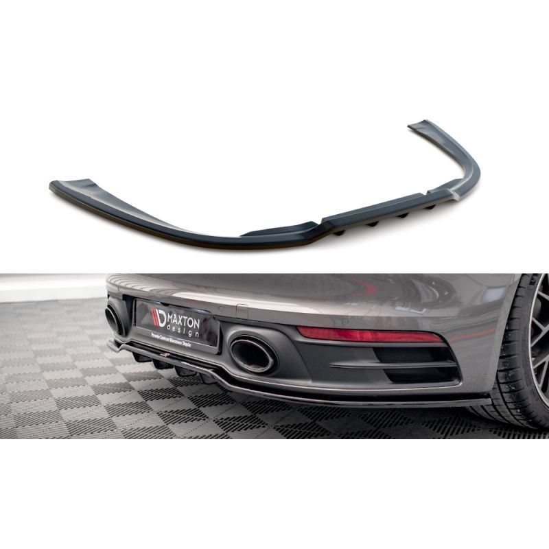 Maxton Central Rear Splitter (with vertical bars) Porsche 911 Carrera 4S 992 Gloss Black, Nouveaux produits maxton-design