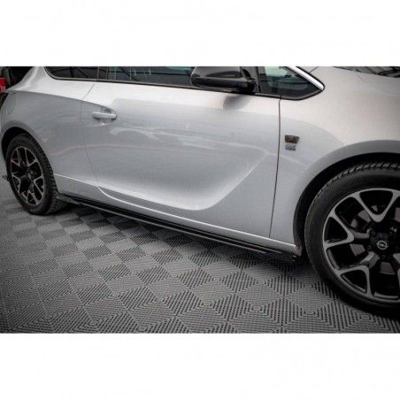 Maxton Street Pro Side Skirts Diffusers + Flaps Opel Astra GTC OPC-Line J Black-Red + Gloss Flaps, Nouveaux produits maxton-desi