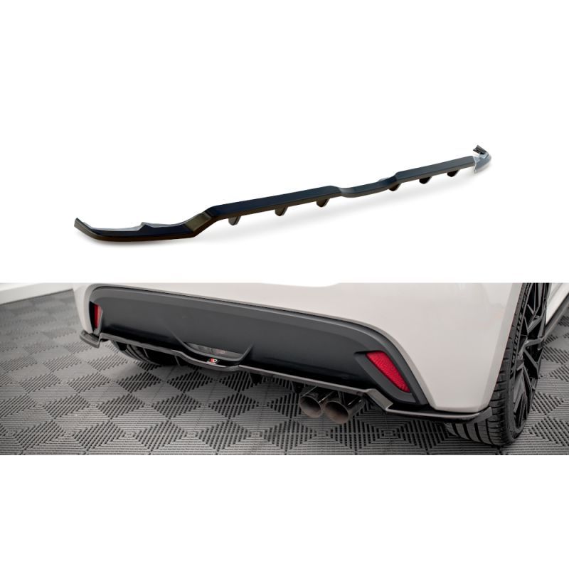 Maxton Central Rear Splitter (with vertical bars) V.2 Toyota Yaris Mk4 Gloss Black, Nouveaux produits maxton-design