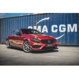 Maxton Racing Durability Front Splitter + Flaps Mercedes - AMG C43 Coupe C205 Black + Gloss Flaps, Nouveaux produits maxton-desi
