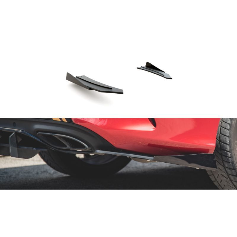 Maxton Racing Durability Rear Side Splitters + Flaps Mercedes-AMG C43 Coupe C205 Black + Gloss Flaps, Nouveaux produits maxton-d