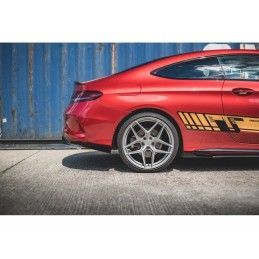 Maxton Racing Durability Rear Side Splitters + Flaps Mercedes-AMG C43 Coupe C205 Black-Red + Gloss Flaps, Nouveaux produits maxt