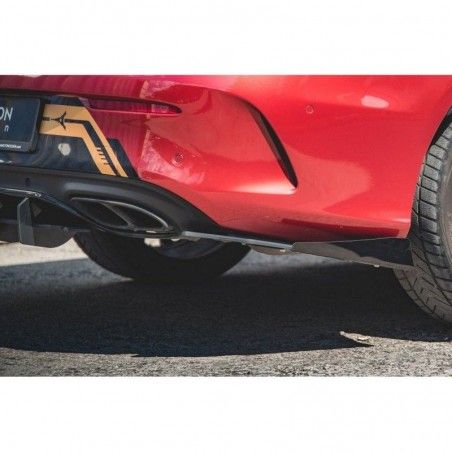 Maxton Racing Durability Rear Side Splitters + Flaps Mercedes-AMG C43 Coupe C205 Black-Red + Gloss Flaps, Nouveaux produits maxt