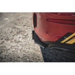 Maxton Racing Durability Rear Side Splitters + Flaps Mercedes-AMG C43 Coupe C205 Black-Red + Gloss Flaps, Nouveaux produits maxt