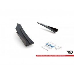 Maxton Racing Durability Rear Side Splitters + Flaps Mercedes-AMG C43 Coupe C205 Black-Red + Gloss Flaps, Nouveaux produits maxt