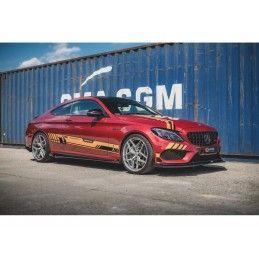 Maxton Racing Durability Side Skirts Diffusers + Flaps Mercedes-AMG C43 Coupe C205 Black + Gloss Flaps, Nouveaux produits maxton