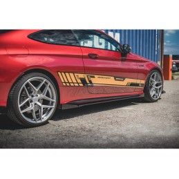 Maxton Racing Durability Side Skirts Diffusers + Flaps Mercedes-AMG C43 Coupe C205 Black + Gloss Flaps, Nouveaux produits maxton