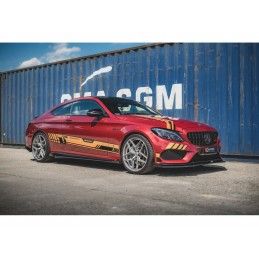 Maxton Racing Durability Side Skirts Diffusers + Flaps Mercedes-AMG C43 Coupe C205 Black-Red + Gloss Flaps, Nouveaux produits ma