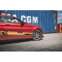 Maxton Racing Durability Side Skirts Diffusers + Flaps Mercedes-AMG C43 Coupe C205 Black-Red + Gloss Flaps, Nouveaux produits ma
