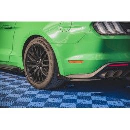 Maxton Street Pro Rear Side Splitters V.1 + Flaps Ford Mustang GT Mk6 Facelift Black + Gloss Flaps, Nouveaux produits maxton-des