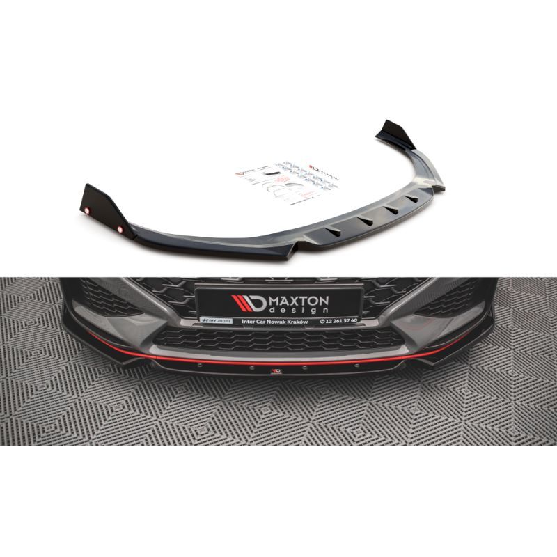 Maxton Front Splitter V.1 + Flaps Hyundai I30 N Hatchback/Fastback Mk3 Facelift Gloss Black, Nouveaux produits maxton-design