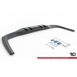 Maxton Central Rear Splitter (with vertical bars) V.1 Mercedes A 35 AMG Sedan V177 Gloss Black, Nouveaux produits maxton-design