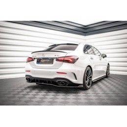 Maxton Central Rear Splitter (with vertical bars) V.2 Mercedes A 35 AMG Sedan V177 Gloss Black, Nouveaux produits maxton-design