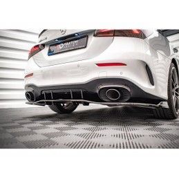 Maxton Central Rear Splitter (with vertical bars) V.2 Mercedes A 35 AMG Sedan V177 Gloss Black, Nouveaux produits maxton-design