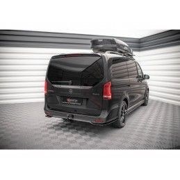 Maxton Central Rear Splitter (with vertical bars) Mercedes-Benz V-Class AMG-Line W447 Facelift Gloss Black, Nouveaux produits ma