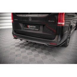 Maxton Central Rear Splitter (with vertical bars) Mercedes-Benz V-Class AMG-Line W447 Facelift Gloss Black, Nouveaux produits ma