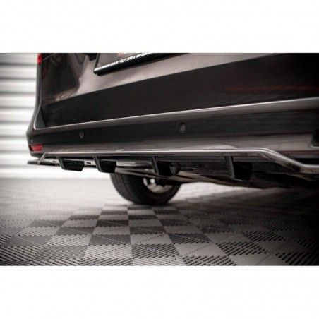 Maxton Central Rear Splitter (with vertical bars) Mercedes-Benz V-Class AMG-Line W447 Facelift Gloss Black, Nouveaux produits ma