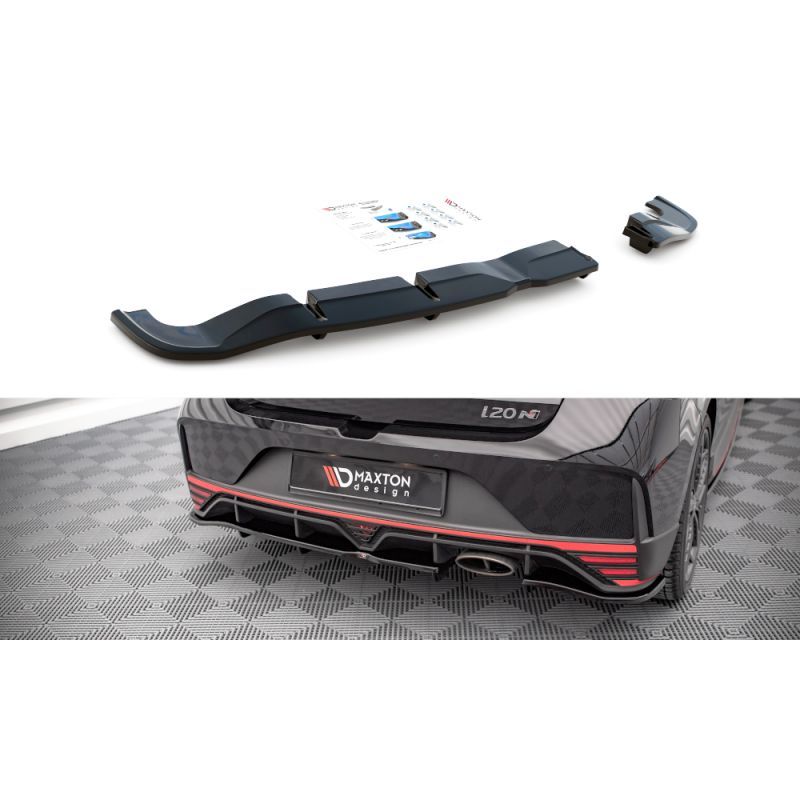 Maxton Central Rear Splitter (with vertical bars) Hyundai I20 N Mk3 Gloss Black, Nouveaux produits maxton-design