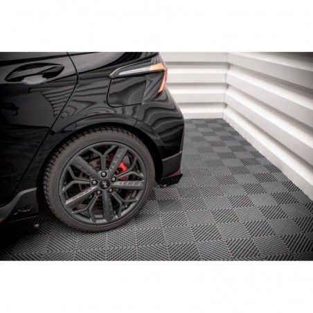 Maxton Street Pro Rear Side Splitters + Flaps Hyundai I20 N Mk3 Black-Red + Gloss Flaps, Nouveaux produits maxton-design
