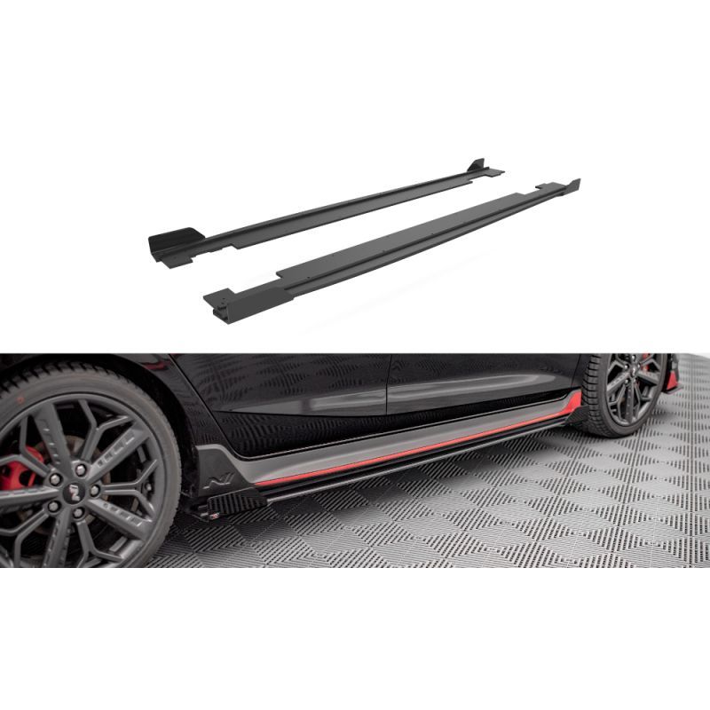 Maxton Street Pro Side Skirts Diffusers + Flaps Hyundai I20 N Mk3 Black + Gloss Flaps, Nouveaux produits maxton-design