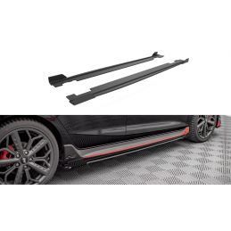 Maxton Street Pro Side Skirts Diffusers + Flaps Hyundai I20 N Mk3 Black-Red + Gloss Flaps, Nouveaux produits maxton-design