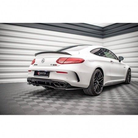 Maxton Central Rear Splitter (with vertical bars) Mercedes-AMG C 63AMG Coupe C205 Facelift Gloss Black, Nouveaux produits maxton
