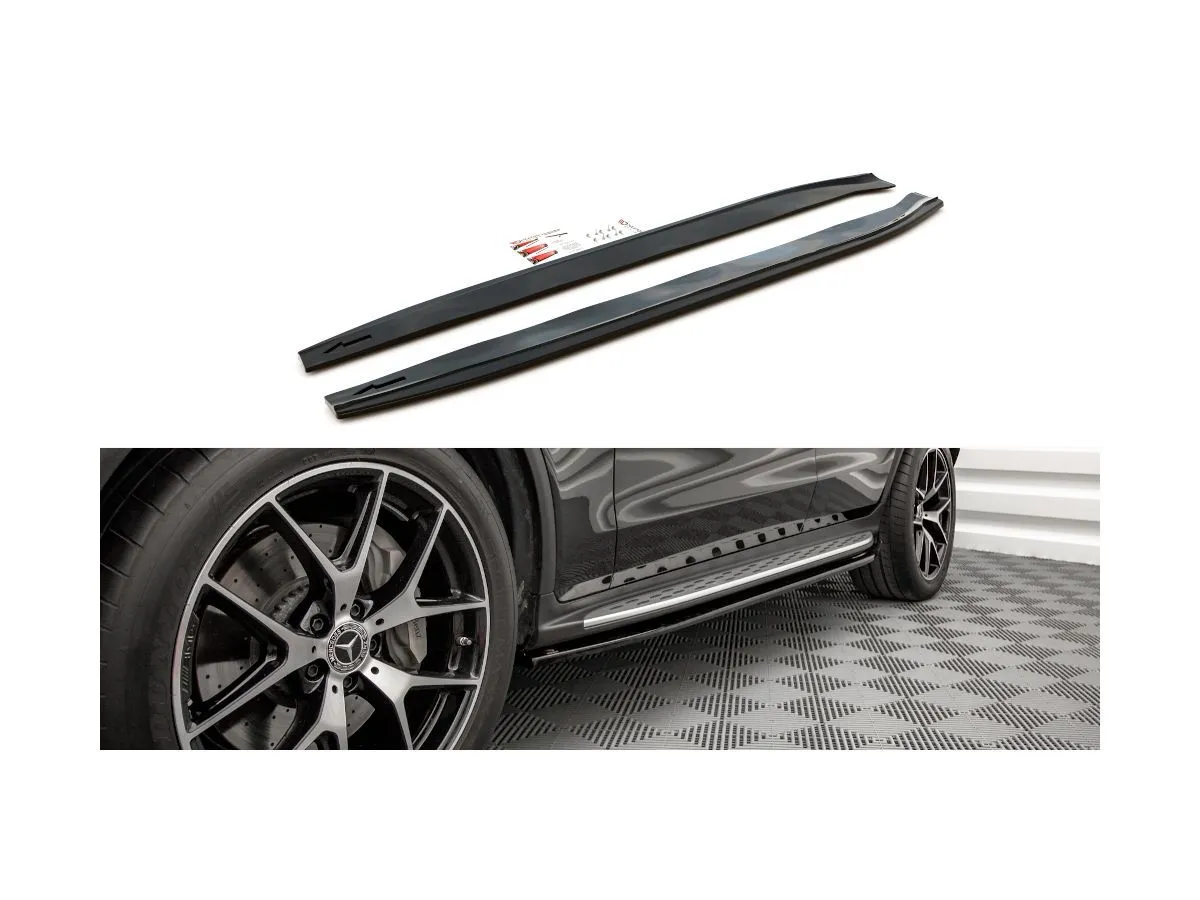 Tuning Maxton Side Skirts Diffusers Mercedes-Benz GLC Coupe AMG-Line C253  Facelift Gloss Black MAXTON DESIGN
