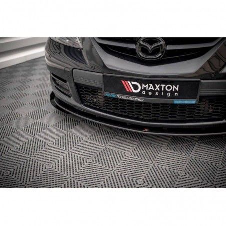 Maxton Street Pro Front Splitter V.1 + Flaps Mazda 3 MPS Mk1 Black-Red + Gloss Flaps, Nouveaux produits maxton-design