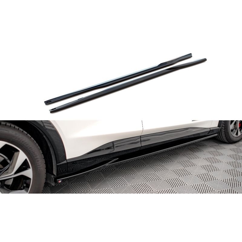 Maxton Side Skirts Diffusers Ford Mustang Mach-E Mk1 Gloss Black, Nouveaux produits maxton-design