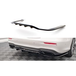 Maxton Central Rear Splitter (with vertical bars) Mercedes-Benz E AMG-Line W213 Facelift Gloss Black, Nouveaux produits maxton-d