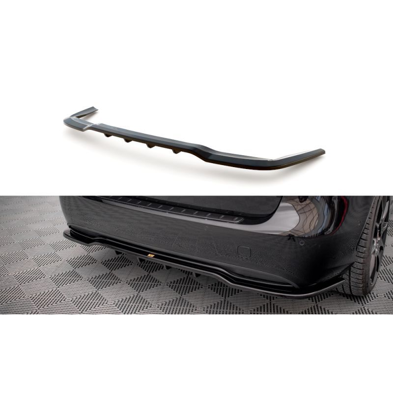 Maxton Central Rear Splitter (with vertical bars) Mercedes-Benz B W246 Facelift Gloss Black, Nouveaux produits maxton-design