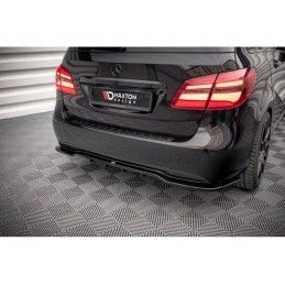 Maxton Central Rear Splitter (with vertical bars) Mercedes-Benz B W246 Facelift Gloss Black, Nouveaux produits maxton-design