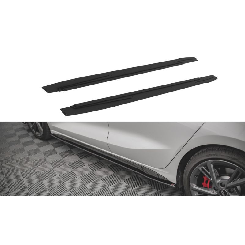 Maxton Street Pro Side Skirts Diffusers Audi S3 / A3 S-Line 8Y Black-Red, Nouveaux produits maxton-design