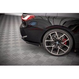 Maxton Street Pro Rear Side Splitters + Flaps BMW 4 M-Pack G22 Black-Red + Gloss Flaps, Nouveaux produits maxton-design