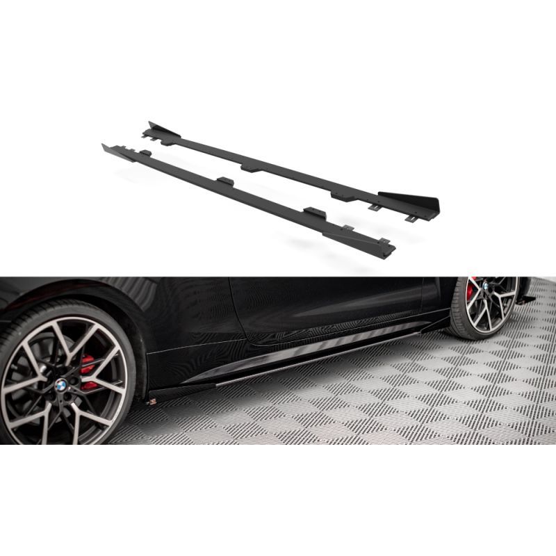 Maxton Street Pro Side Skirts Diffusers + Flaps BM 4 M-Pack G22 Black + Gloss Flaps, Nouveaux produits maxton-design