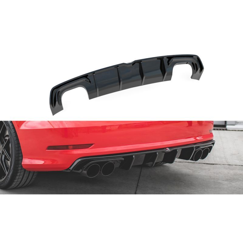 Maxton Rear Valance Audi S3 Sedan 8V Gloss Black, Nouveaux produits maxton-design