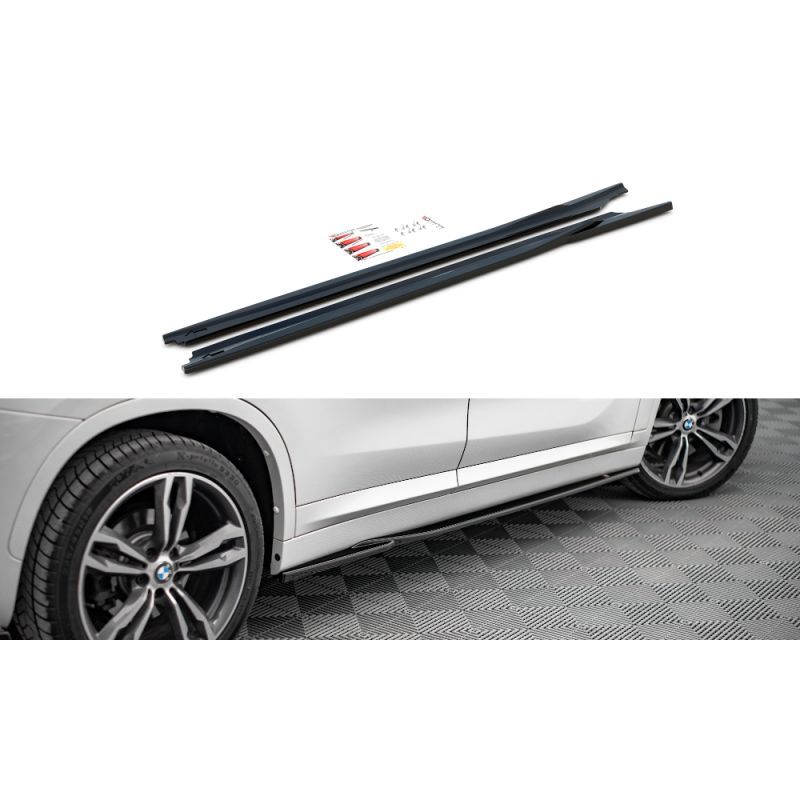 Maxton Side Skirts Diffusers BMW X1 M-Pack F48 Gloss Black, Nouveaux produits maxton-design