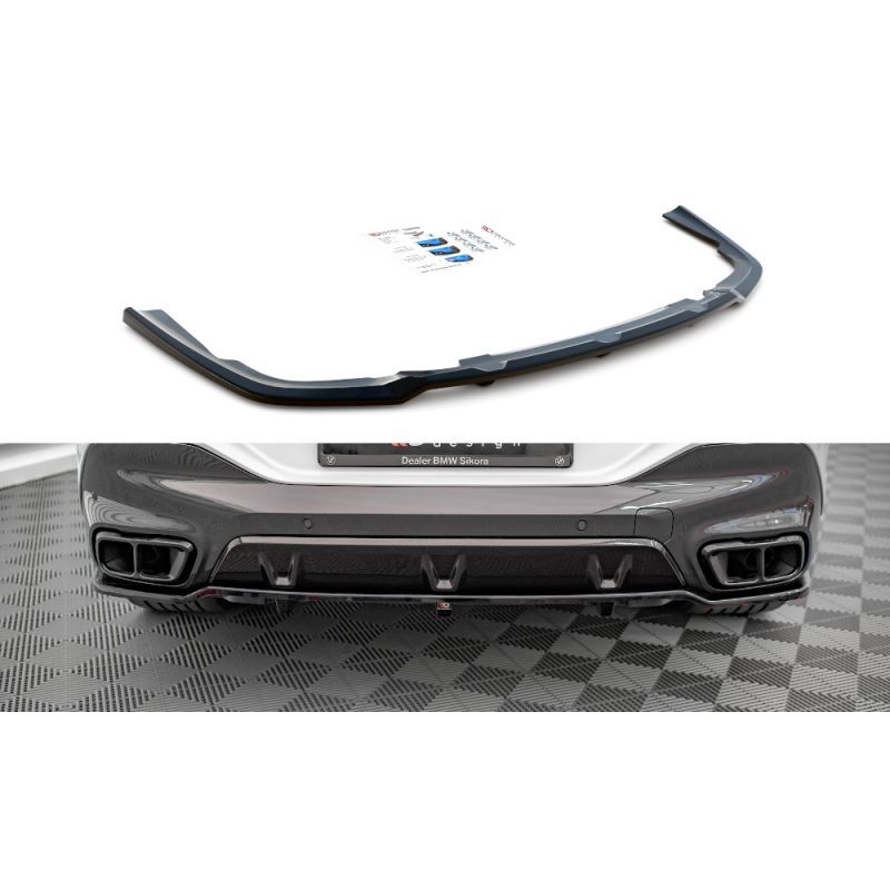 Maxton Central Rear Splitter (with vertical bars) V.1 BMW X6 M-Pack G06 Gloss Black, Nouveaux produits maxton-design