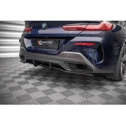 Maxton Central Rear Splitter (with vertical bars) BMW 8 Gran Coupe M-Pack G16 Gloss Black, Nouveaux produits maxton-design