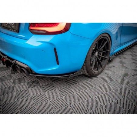 Maxton Street Pro Rear Side Splitters + Flaps BMW M2 F87 Black + Gloss Flaps, Nouveaux produits maxton-design