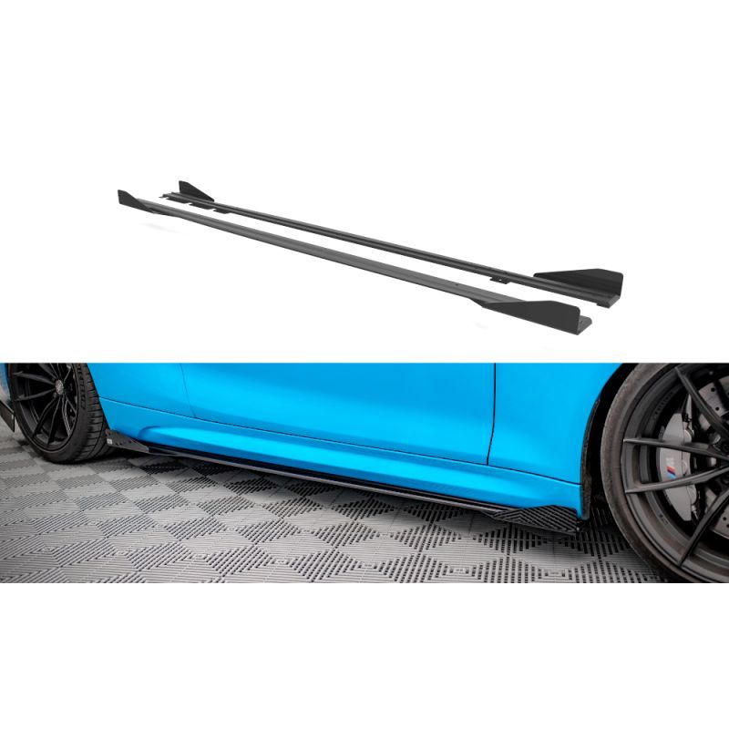 Maxton Street Pro Side Skirts Diffusers + Flaps BMW M2 F87 Black + Gloss Flaps, Nouveaux produits maxton-design