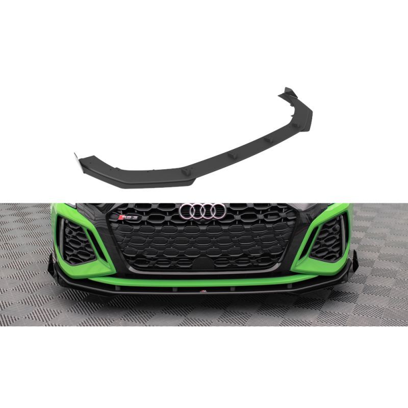 Maxton Street Pro Front Splitter V.1 + Flaps Audi RS3 8Y Black + Gloss Flaps, Nouveaux produits maxton-design