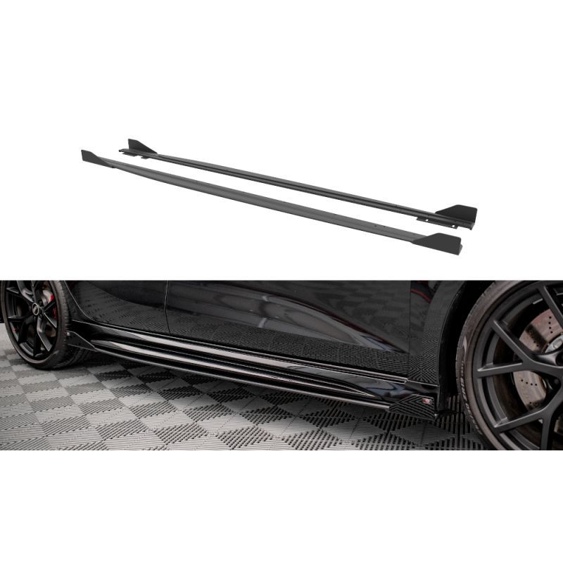 Maxton Street Pro Side Skirts Diffusers + Flaps Audi RS3 Sportback 8Y Black + Gloss Flaps, Nouveaux produits maxton-design