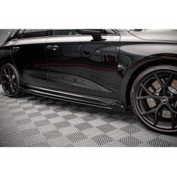 Maxton Street Pro Side Skirts Diffusers + Flaps Audi RS3 Sportback 8Y Black + Gloss Flaps, Nouveaux produits maxton-design