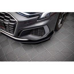 Maxton Street Pro Front Splitter V.1 + Flaps Audi S3 / A3 S-Line 8Y Black + Gloss Flaps, Nouveaux produits maxton-design