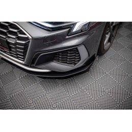 Maxton Street Pro Front Splitter V.1 + Flaps Audi S3 / A3 S-Line 8Y Black-Red + Gloss Flaps, Nouveaux produits maxton-design